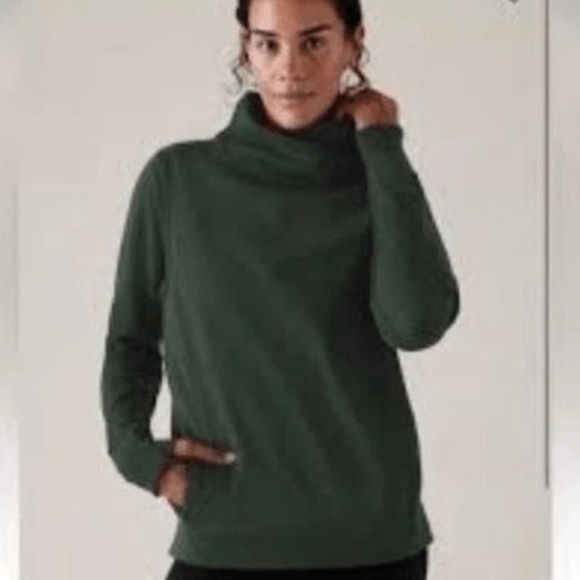 Athleta Tops - Athleta Cozy Karma Twist Neck Sweatshirt 
In Emerald Green W2226 Plus Size 1X